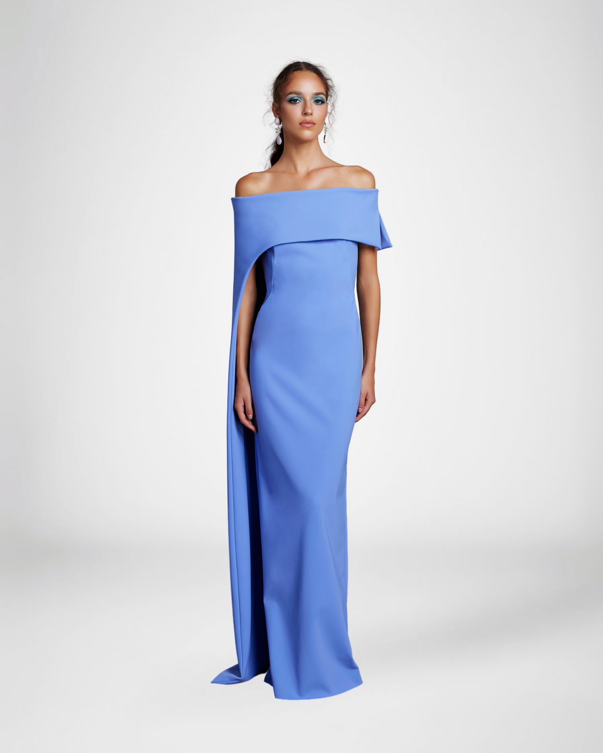 OFF THE SHOULDER JERSEY GOWN