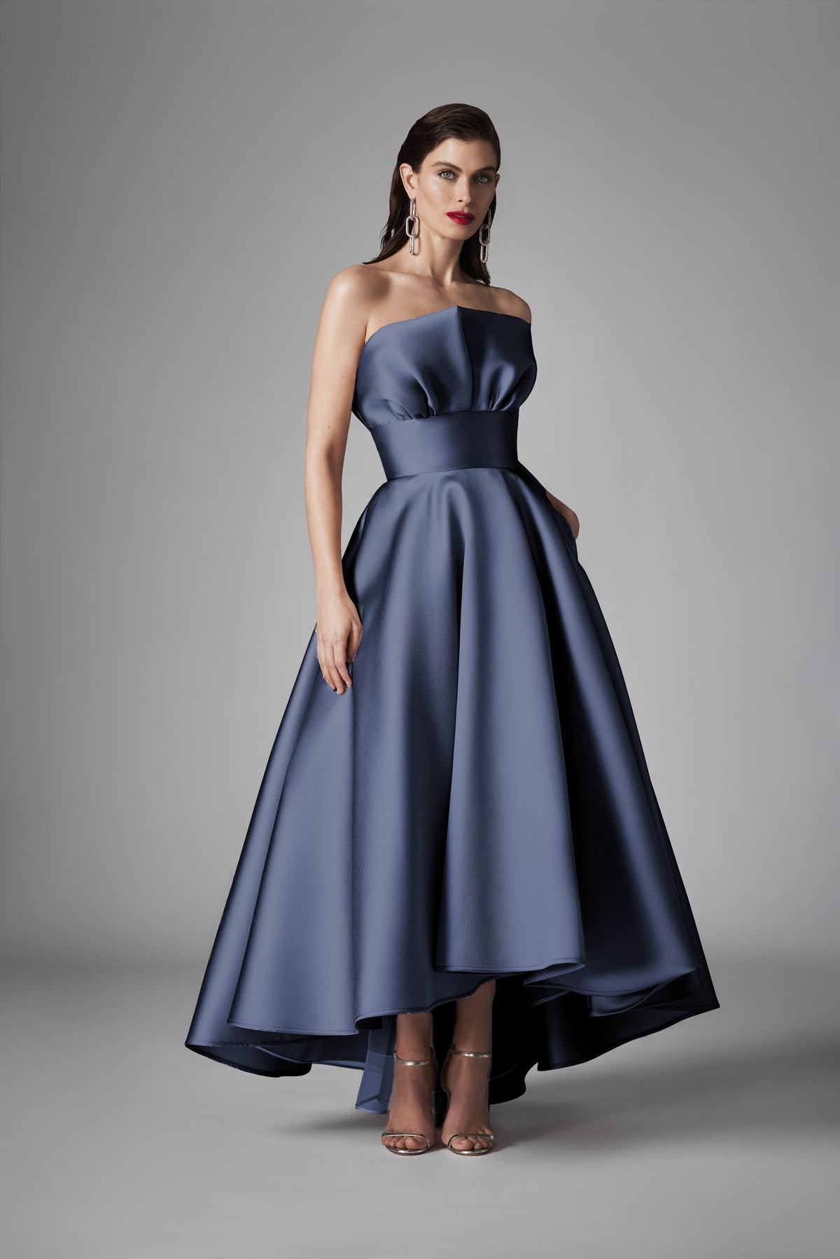 Strapless High Low Gown