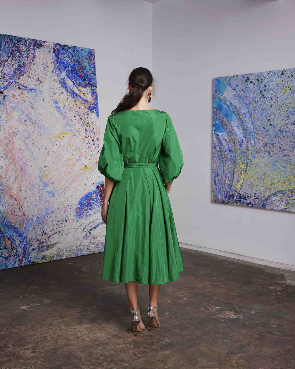 MIDI DRESS WITH SLEEVES