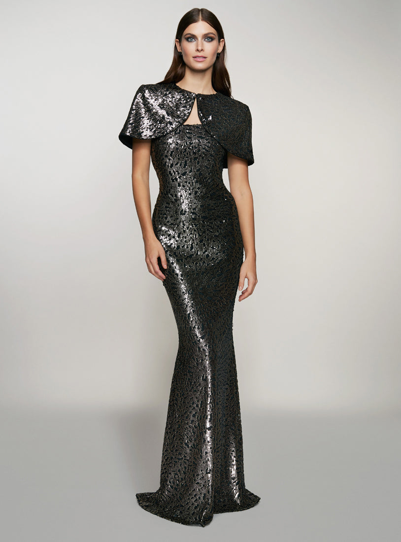 Strapless Gown with Caplet