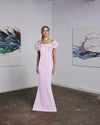 OFF THE SHOULDER JERSEY GOWN