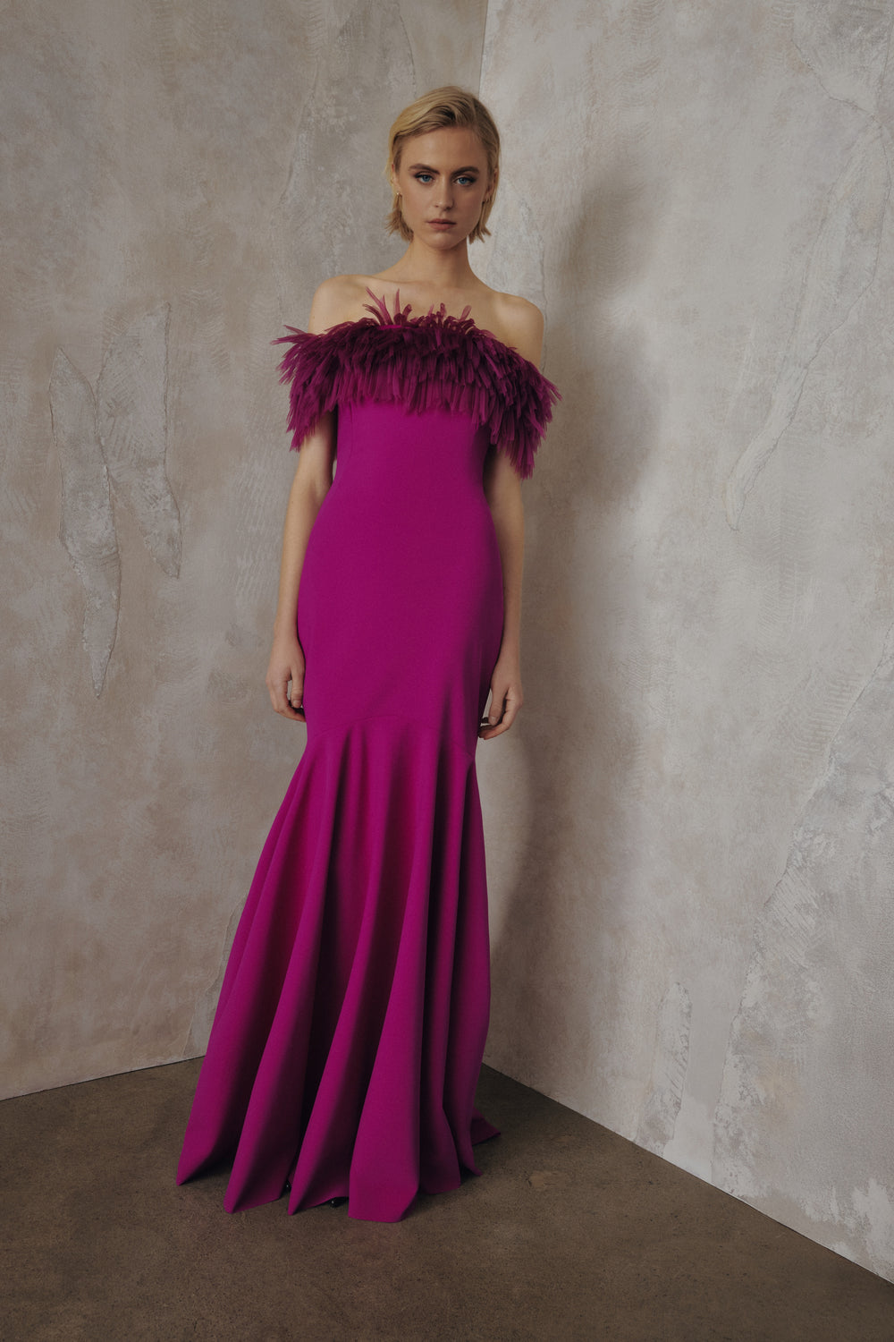 OFF-THE-SHOULDER GOWN