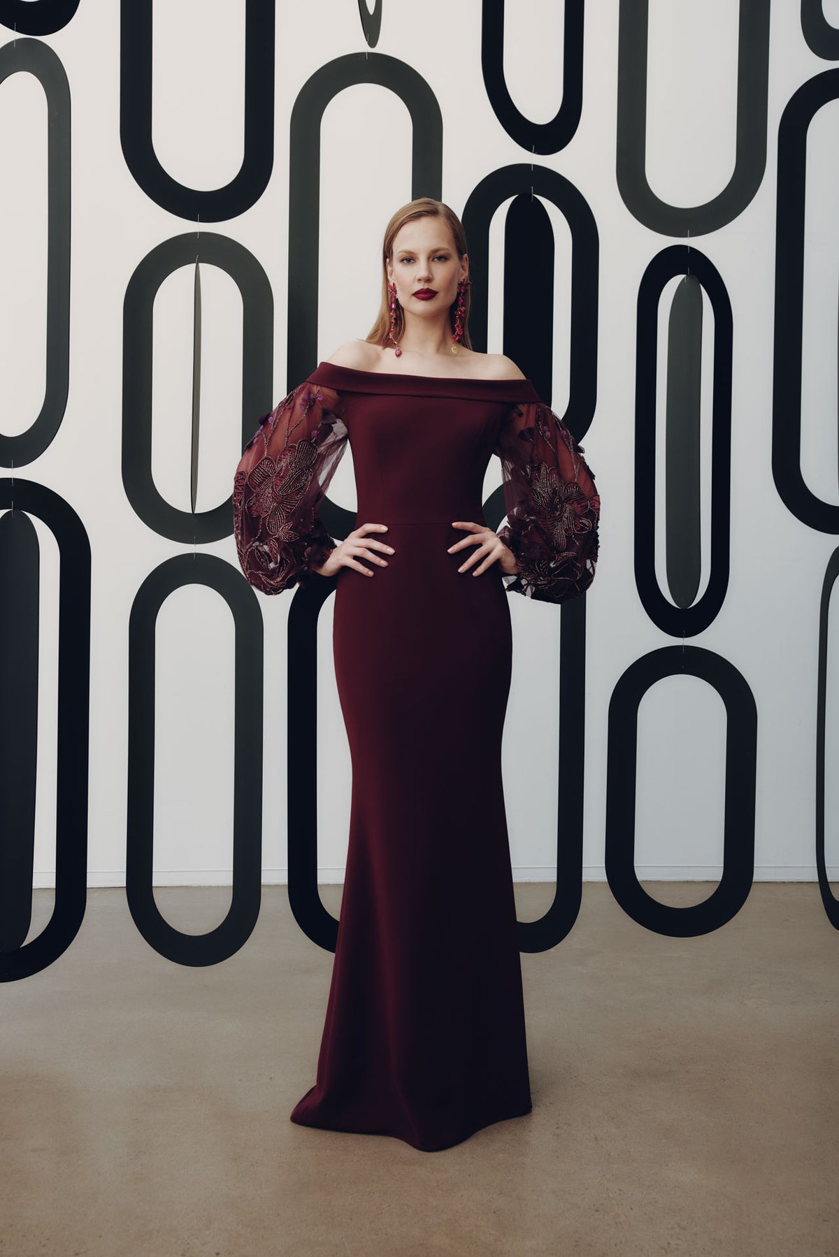 Off-the-shoulder gown