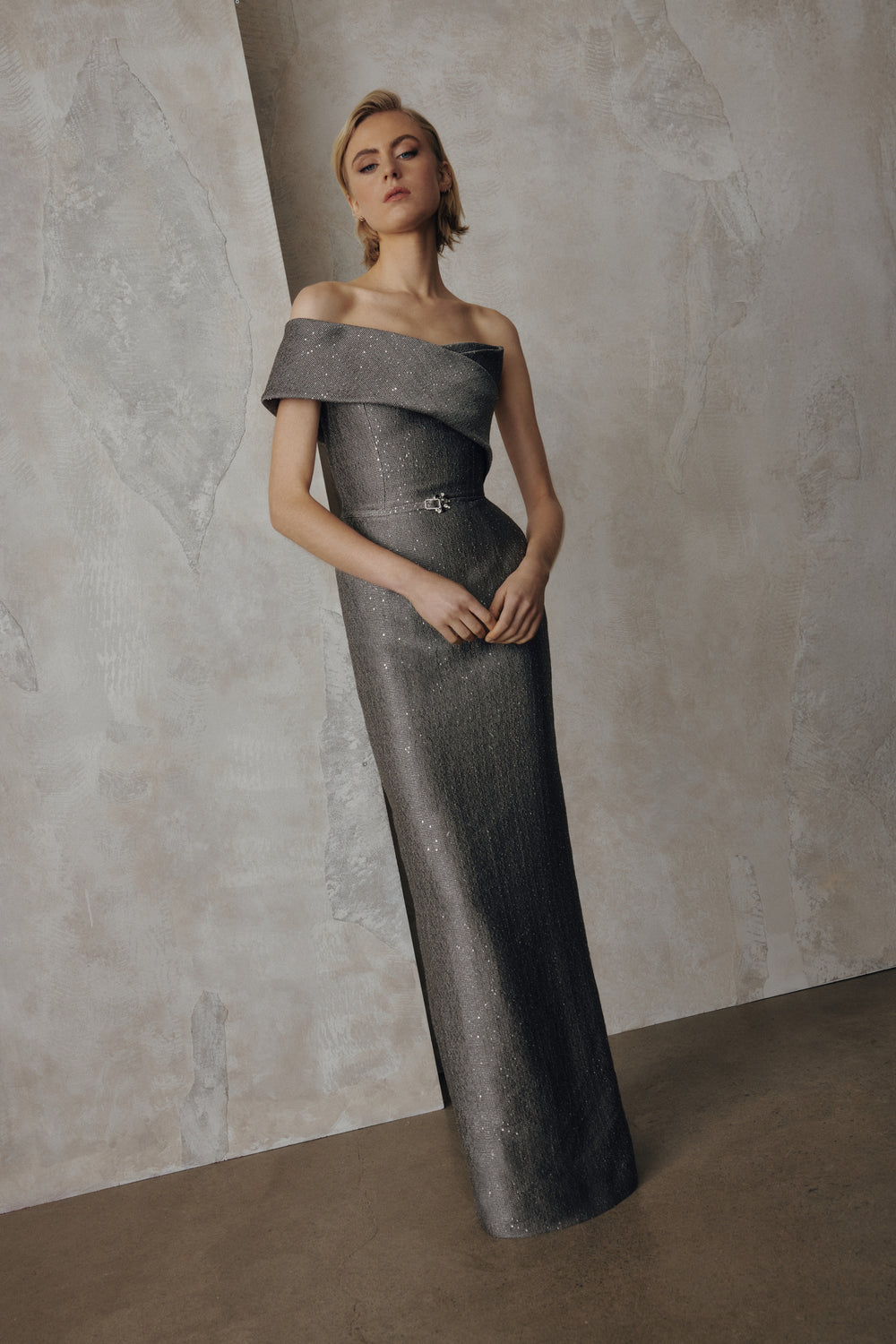 OFF-THE-SHOULDER GOWN