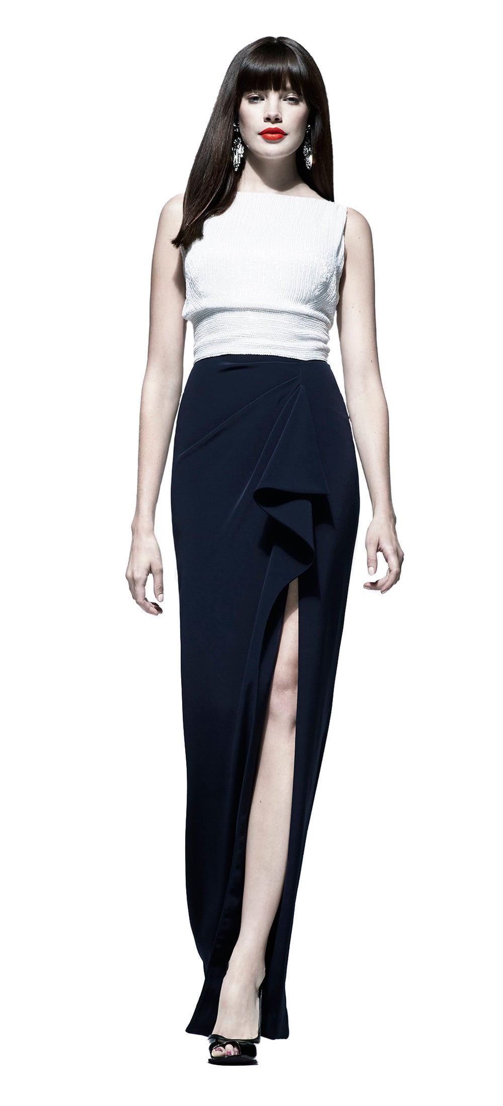 Vestido columna sin mangas
