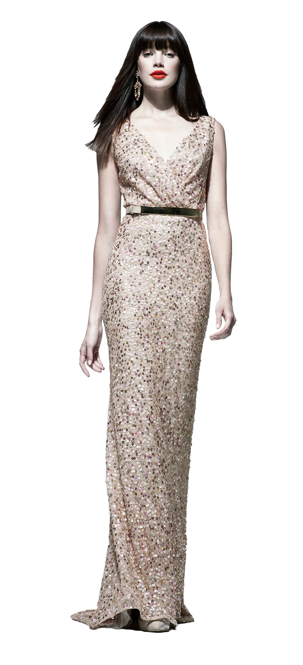 Sleeveless Sequin Gown