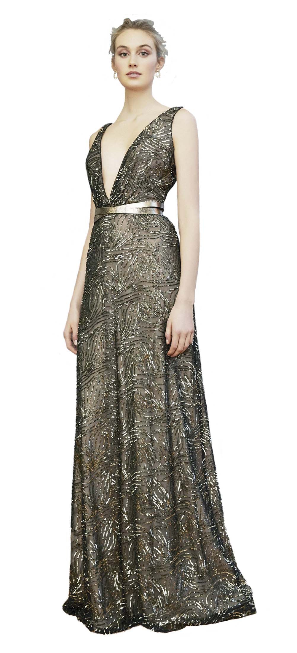 Sleeveless Sequin Gown