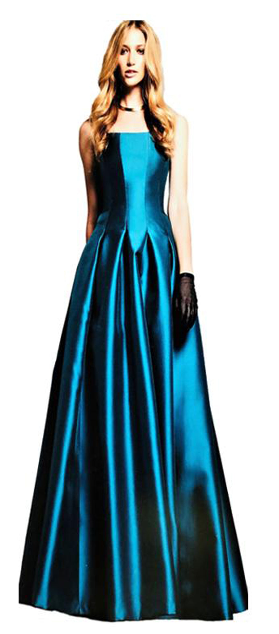 vestido de fiesta sin tirantes